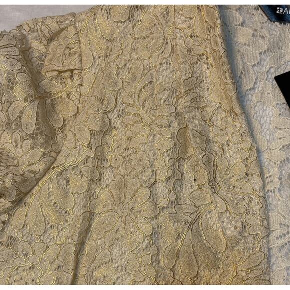 Allegra K Beige Floral Lace Lapel Collar Short Sleeve Bolero Shrug Cardigan L - Picture 6 of 8